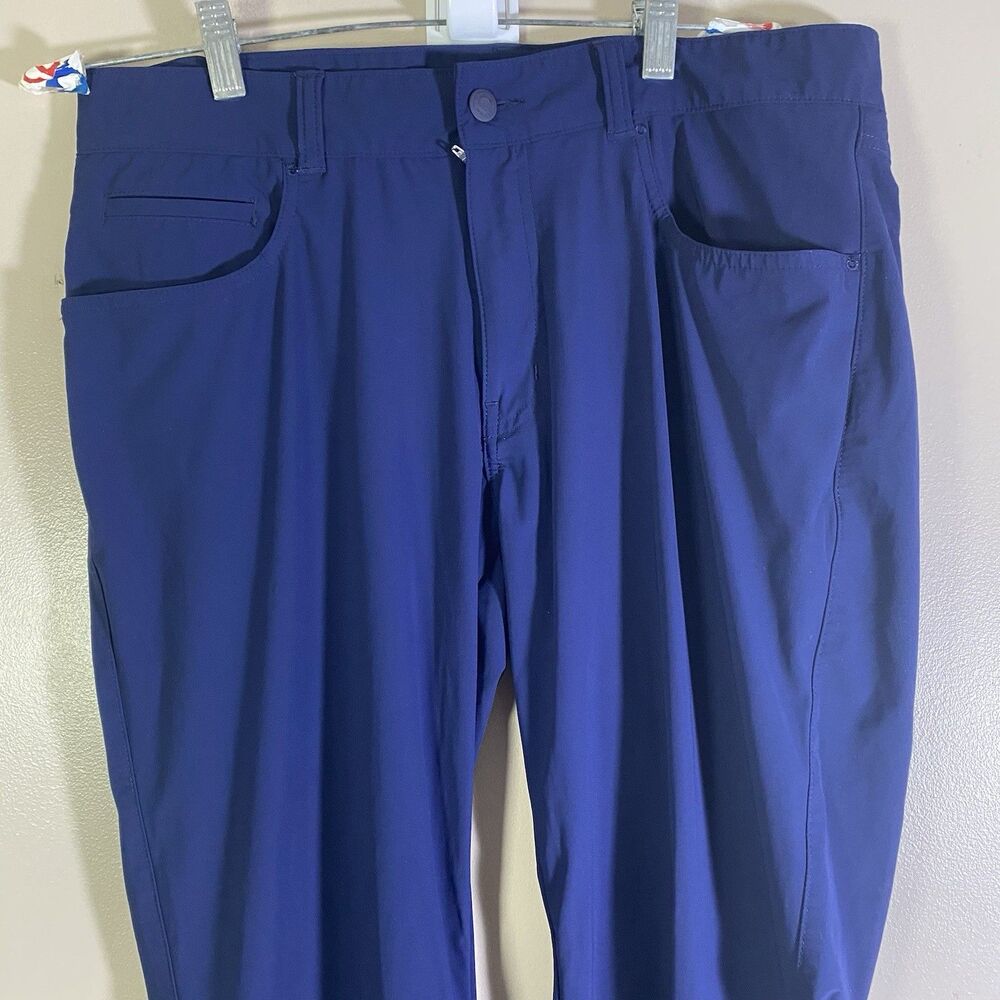 Peter Millar Crown Crafted Navy Blue Performance Pants Mens 35x32 MS23XB21FB